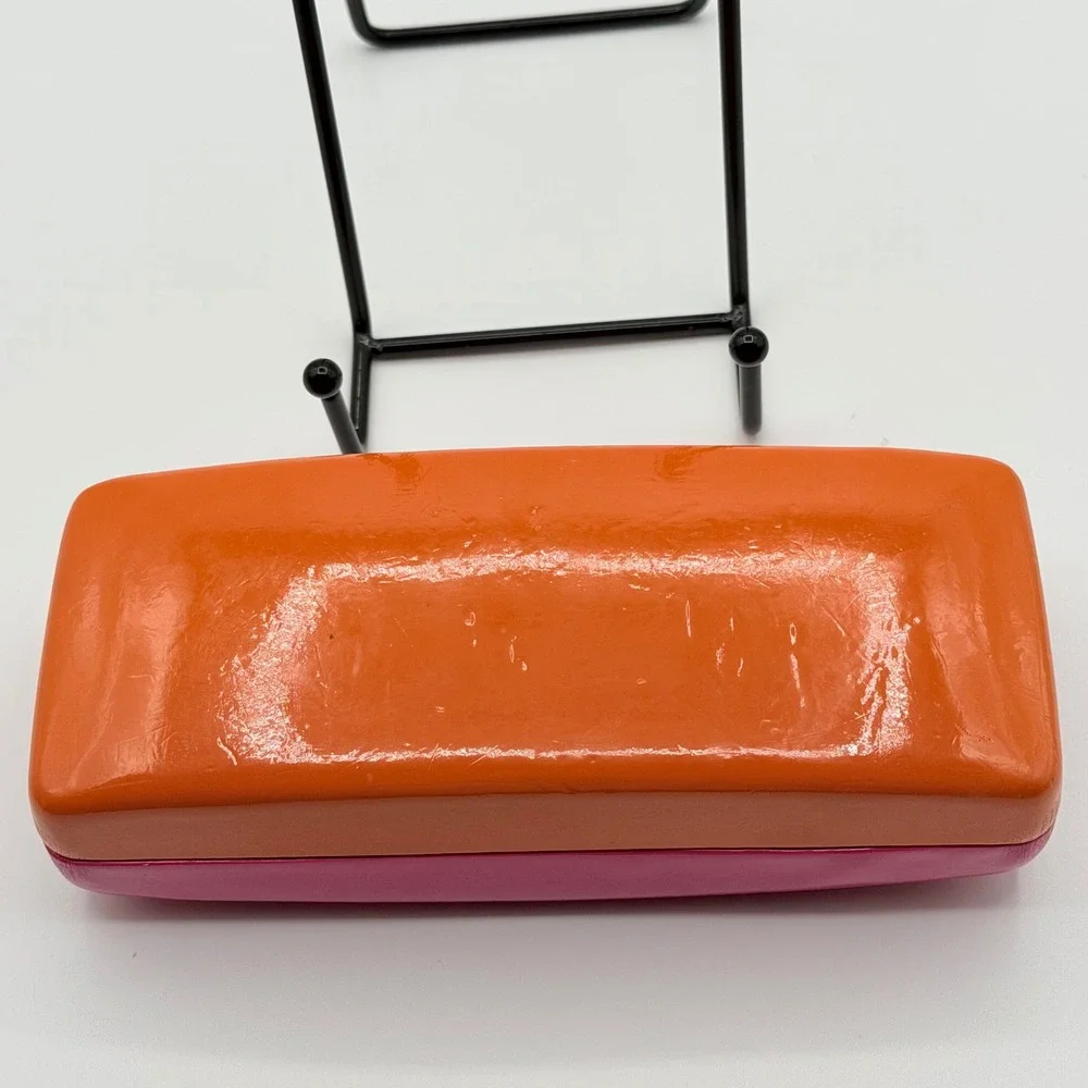 Kate Spade Eyeglass Case Pink Orange Hard Shell Colorblock Preppy Y2K Vibrant